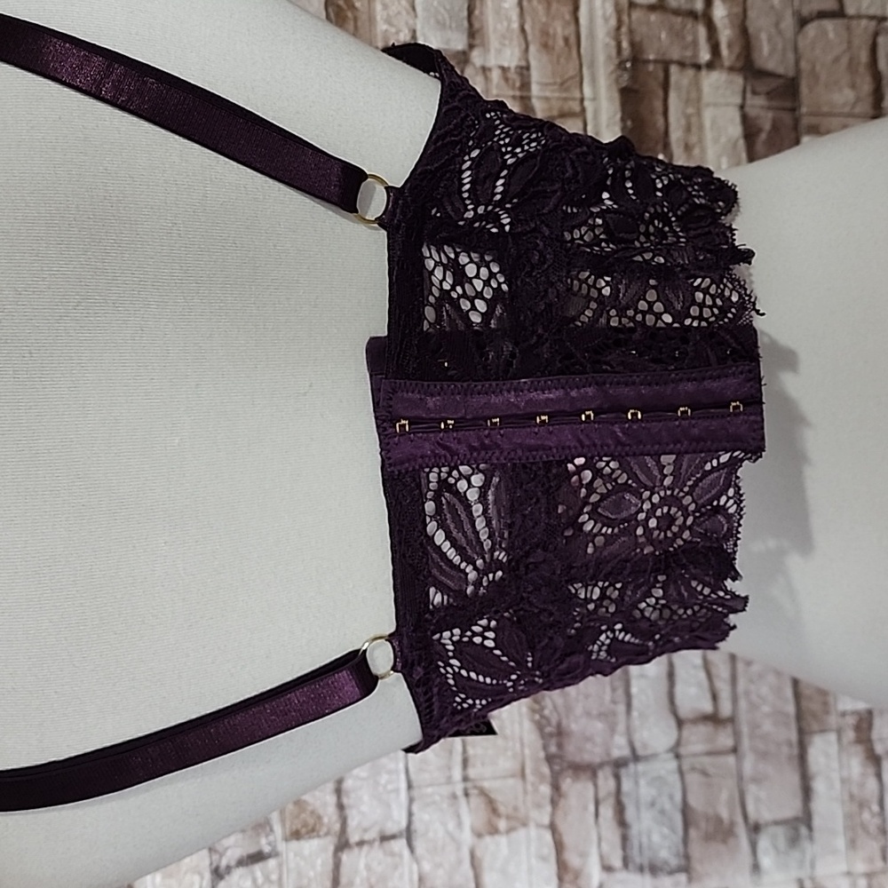 Body Frosting Brand New Elegant Purple Lace Bralette - Picture 4 of 11